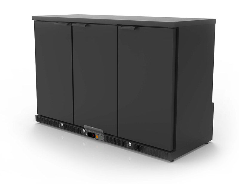 Arrière-bar positif 3 portes pleines battantes NRH-350-L - 1375x520x850 mm - 305 L
