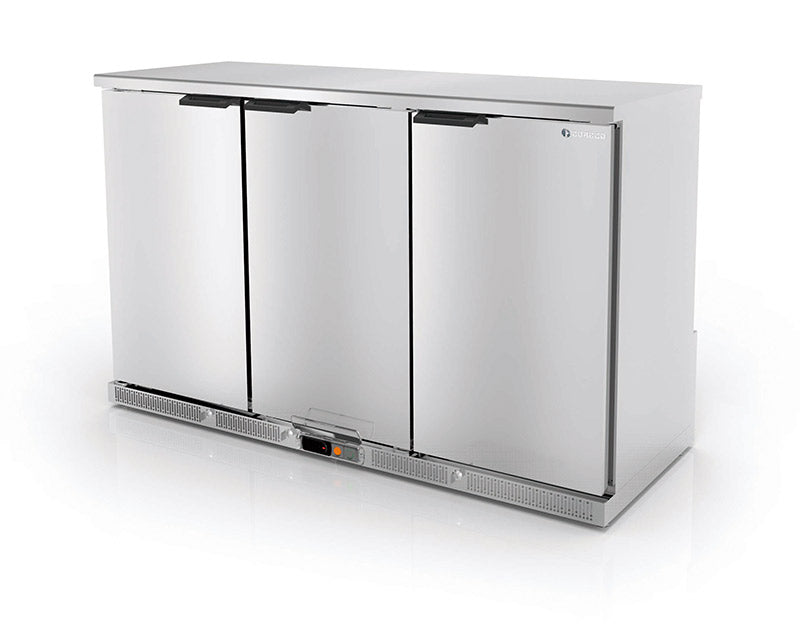 Arrière-bar positif 3 portes pleines battantes NRH-350-LI - 1375x520x850 mm - 305 L