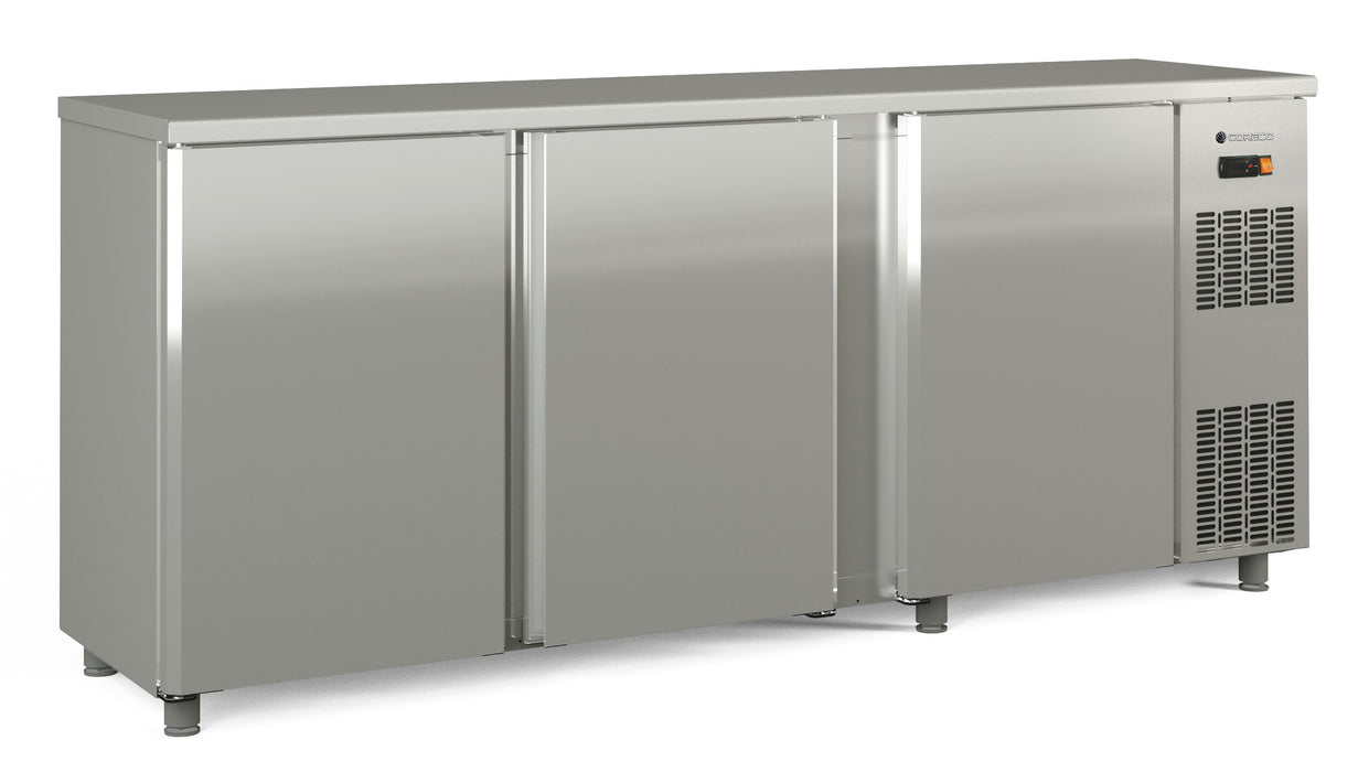 Arrière-bar positif 3 portes pleines battantes SBI-200 - 2005x530x820 mm - 490 L
