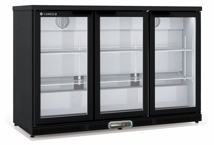Arrière-bar positif 3 portes vitrées battantes ERH-350-L - 1375x520x850 mm - 307 L
