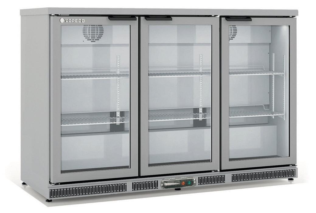 Arrière-bar positif 3 portes vitrées battantes ERH-350-LI - 1375x520x850 mm - 307 L
