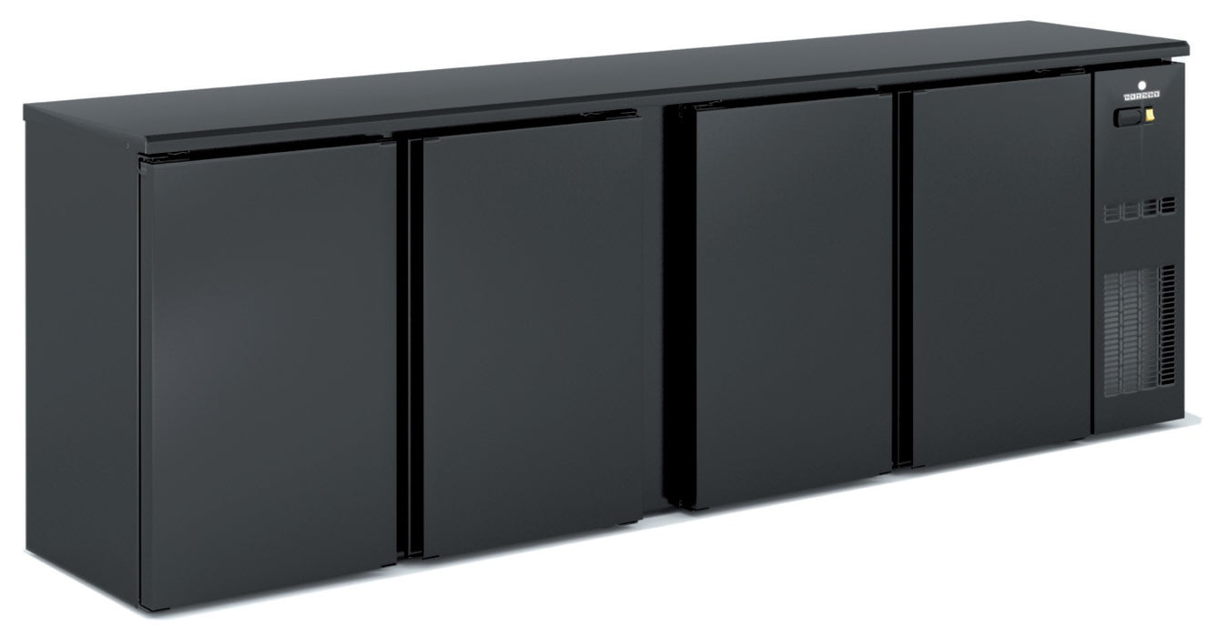 Arrière-bar positif 4 portes pleines battantes SB-250 - 2545x530x820 mm - 650 L