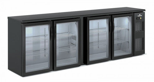 Arrière-bar positif 4 portes vitrées battantes SBE-250 - 2545x530x820 mm - 650 L