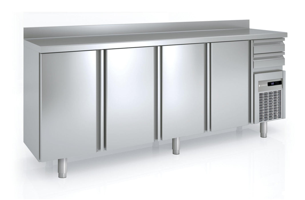 Arrière-bar positif 600 - FMR-250 - 4 portes et 2 tiroirs neutres - 2545x600x1040 mm - 684 L