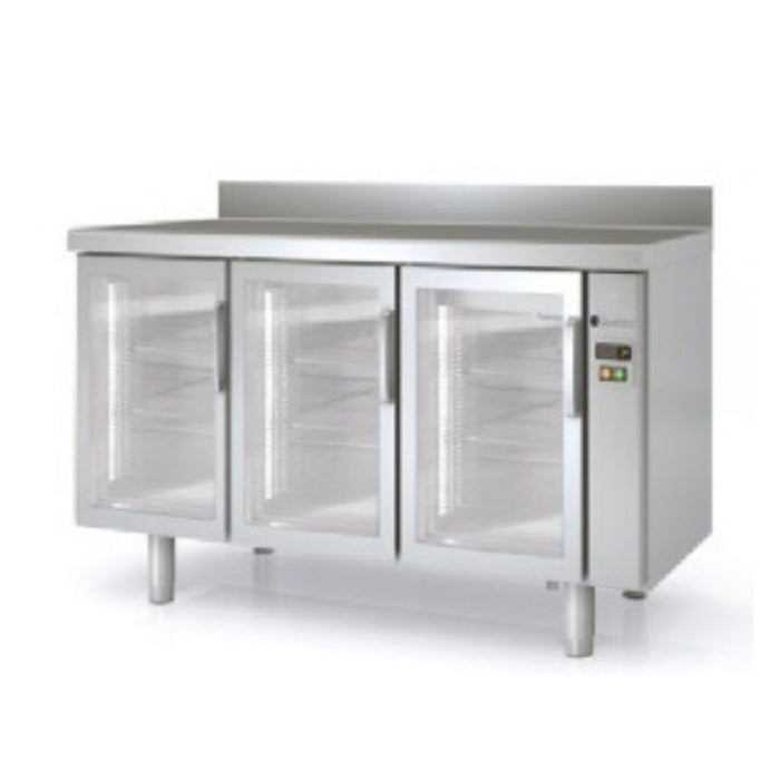 Arrière-bar positif 600 groupe à distance - FMRPV-170 - 3 portes vitrées - 1720x600x1040 mm - 504 L