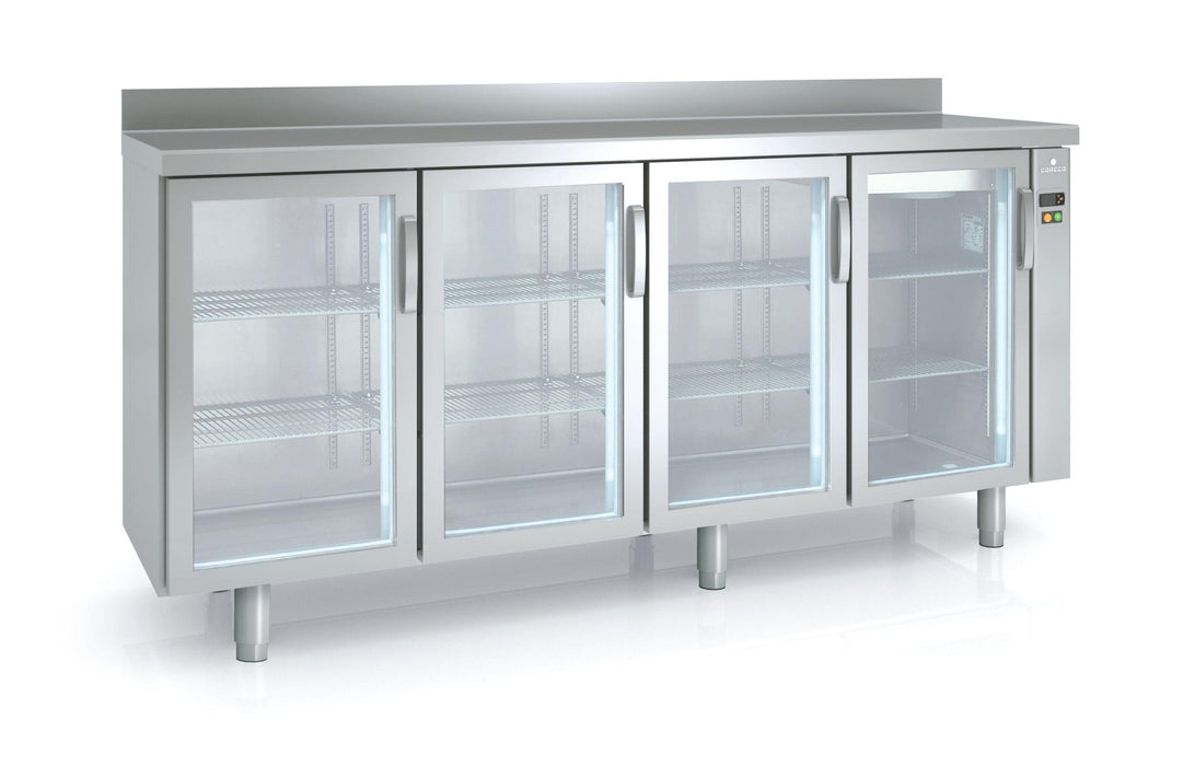 Arrière-bar positif 600 groupe à distance - FMRPV-220 - 4 portes vitrées - 2245x600x1040 mm - 684 L