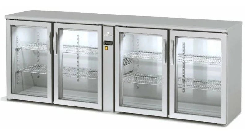 Arrière-bar positif 4 portes vitrées battantes SBIEP-220 - 650 L