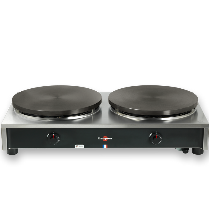 Crêpière gaz double gamme confort - régulation thermostatique - ø 35/40 cm - 2x 5500w/2x 6500w