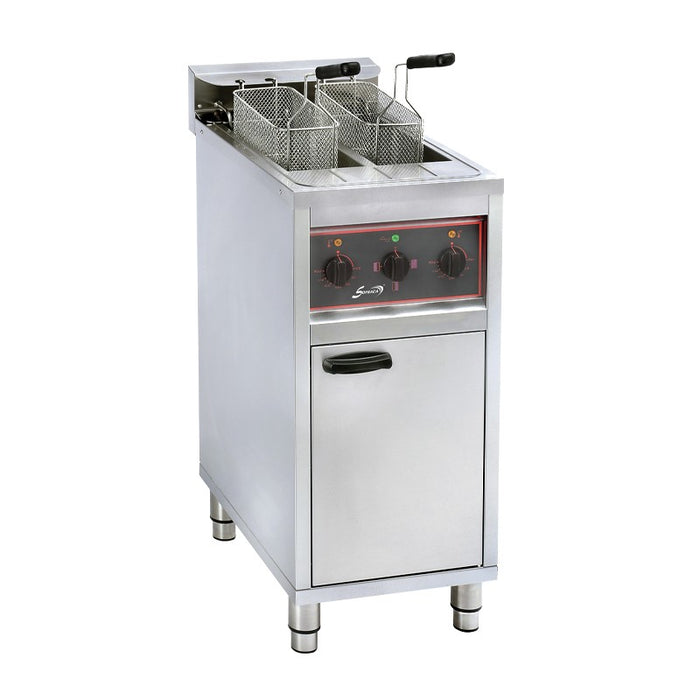 Friteuse électrique sur placard fermé - 2x10 litres - 30kg/h - 400V - 12 kW