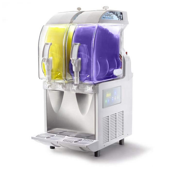 Machine à granita IPRO 2 électronique ou mécanique avec éclairage LED - 2x11L