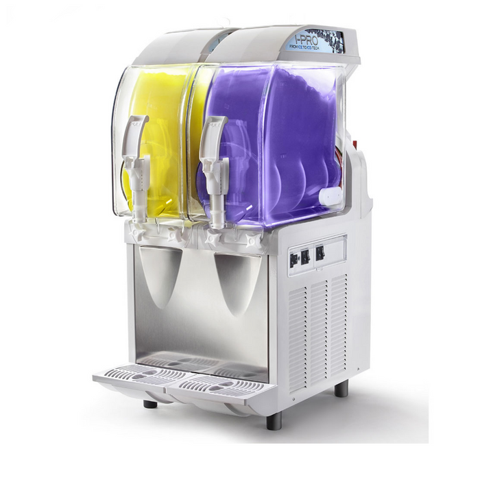 Machine à granita IPRO 2 électronique ou mécanique avec éclairage LED - 2x11L