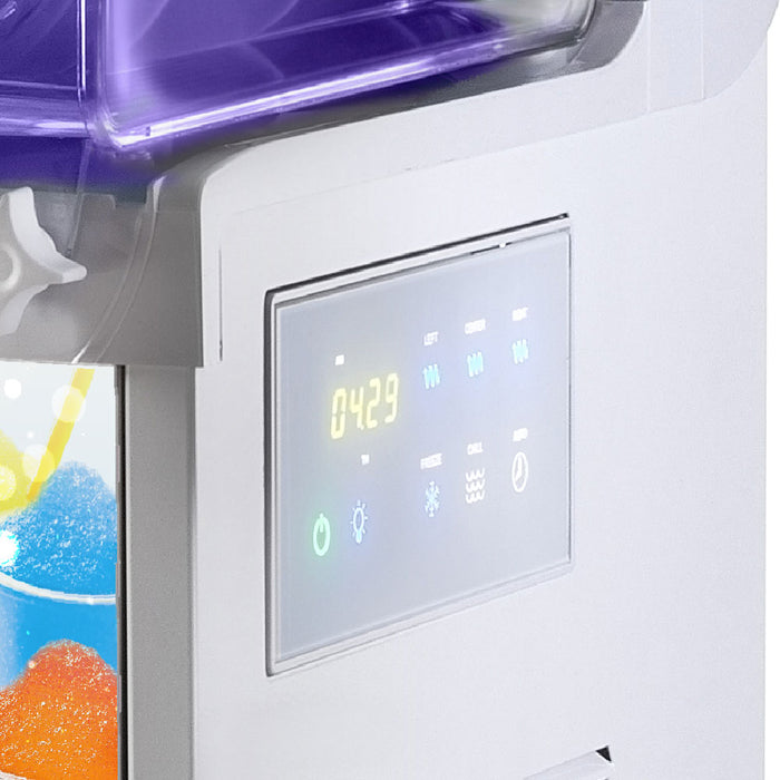 Machine à granita IPRO 3 mécanique ou électronique avec éclairage LED et panneau frontal rétro-éclairé - 3x11L