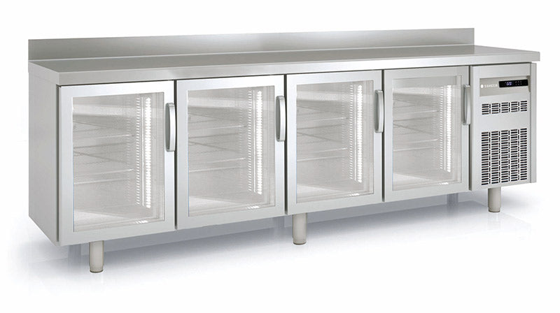 Meuble négatif 600 adossé MCSV-250 - 4 portes vitrées - 2055x730x2040 mm - 516 L