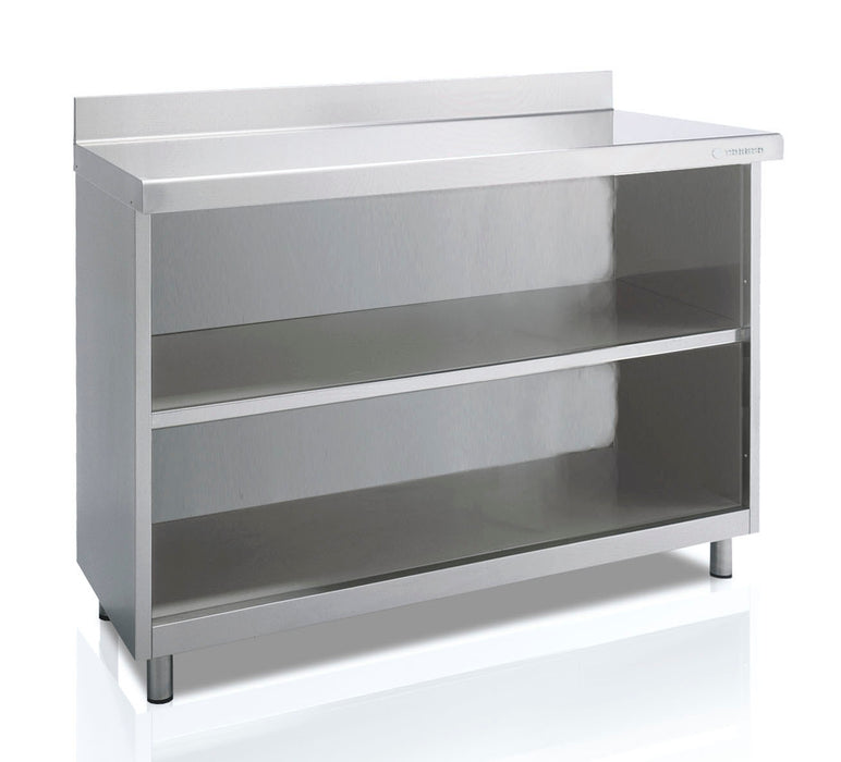 Meuble neutre arrière-bar adossé avec étagère SEFM-60-150-S - 1495x600x1040 mm