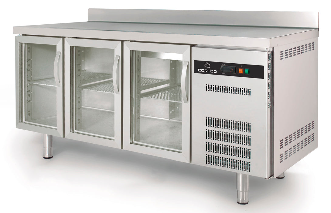 Meuble positif 600 adossé S-LINE TSRV-200-S - 3 portes vitrées - 2020x600x850 mm - 516 L