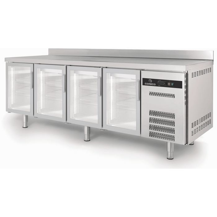 Meuble positif 600 adossé S-LINE TSRV-250-S - 4 portes vitrées - 2545x600x850 mm - 516 L