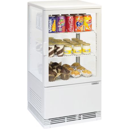 Mini vitrine réfrigérée positive blanche - 58L