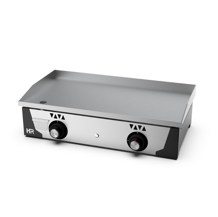 Plancha gaz 15 mm - chrome ou acier rectifié - 800x455x227 mm - 9,6 kW