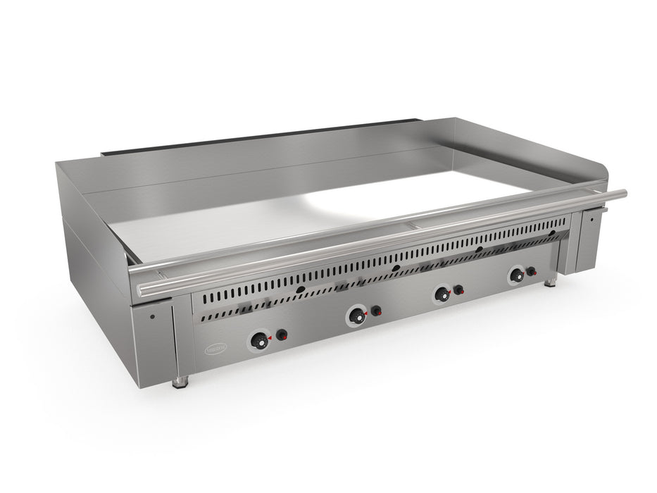 Plaque au chrome à gaz 4 zones avec dosseret ZONE4 - 1300x747x405 - 39 kW