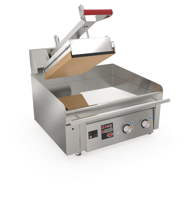 Plaque au chrome électrique 2 zones avec presse intégrée M650EC1 - 650x746x985 - 12 kW