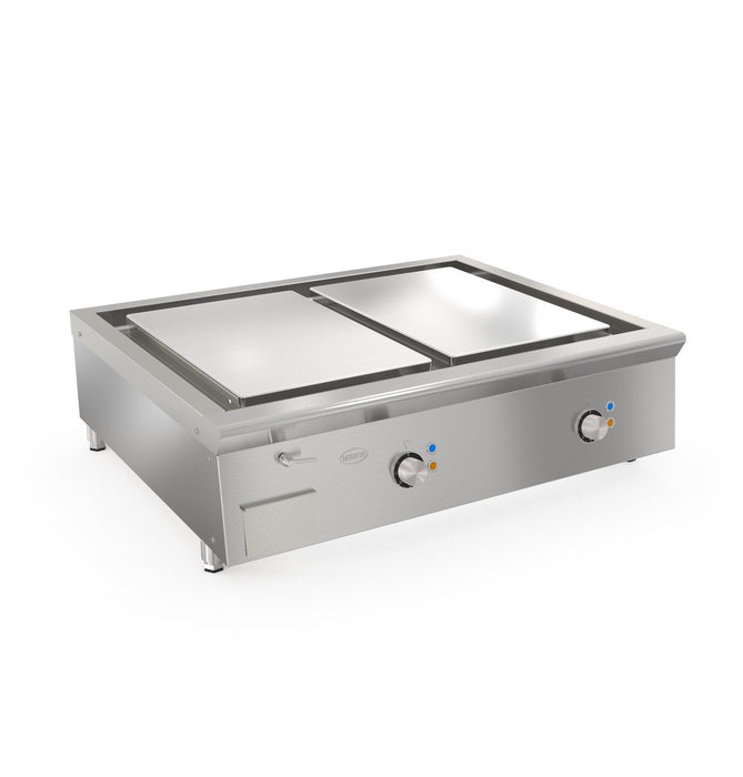 Plaque au chrome électrique avec ilots séparés 2 zones PLF2 - 910x700x275 - 8 kW