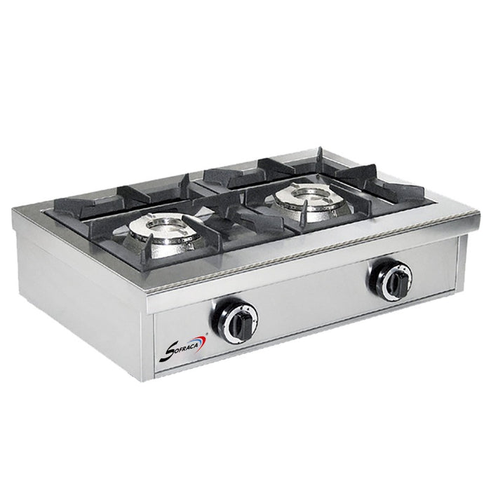 Réchaud à gaz professionnel - 2 feux - 13 kW