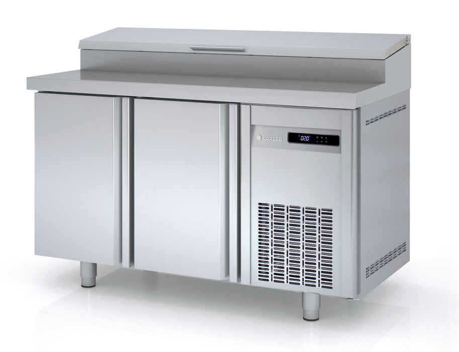 Saladette 600 positive MFEI60-150 pour 8 bacs GN 1/4 - 2 portes pleines - 1495x600x850 mm - 245 L