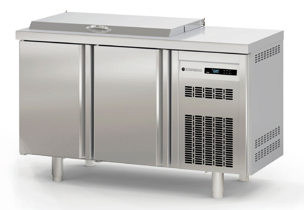 Saladette 700 positive MFE-150 pour 15 bacs GN 1/6 - 2 portes pleines - 1345x700x850 mm - 255 L