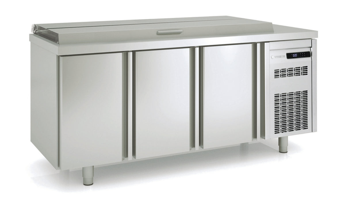Saladette 700 positive MFE-200 pour 21 bacs GN 1/6 - 3 portes pleines - 1795x700x850 mm - 399 L