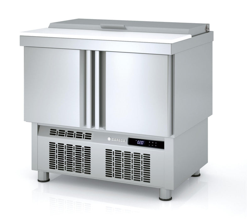 Saladette 700 positive MFS-100 - 2 portes avec dessus inox - 915x700x890 mm - 169 L