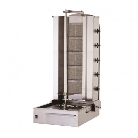 Appareil à kebab - brûleur céramique gaz - 5 résistances - capacité 60/80 kg - 16 250w