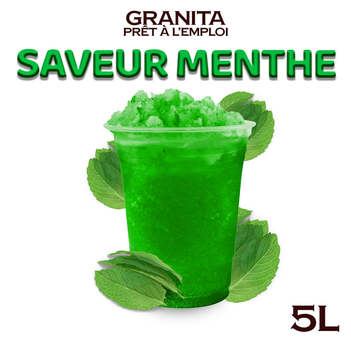 Sirop à granita prêt à l'emploi - MENTHE - 5 litres
