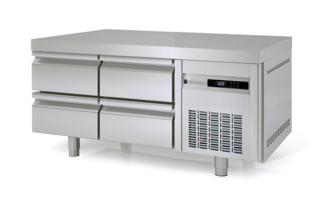 Soubassement positif GN 1/1 - MFB-120-CC - 2x2 tiroirs GN1/1 prof. 100 - profondeur 700 hauteur 600 - 1200x700x600 mm - 169 L