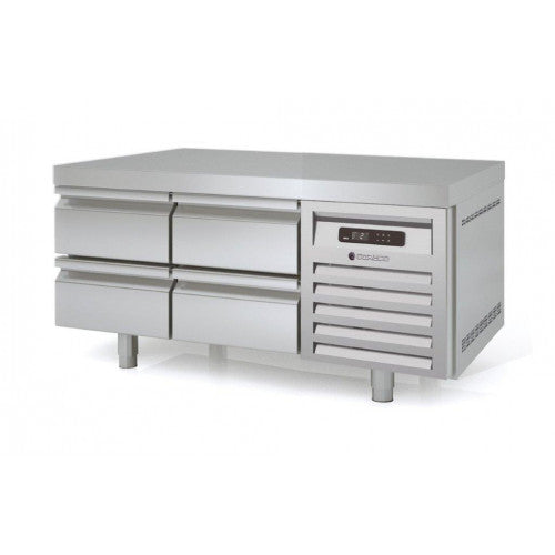 Soubassement positif GN 1/1 - MFB-135-CC - 2x2 tiroirs GN1/1 - profondeur 700 hauteur 600 - 1345x700x600 mm - 169 L
