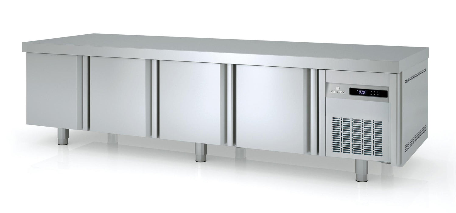 Soubassement positif GN 1/1 - MFB-225 - 4 portes pleines - profondeur 700 hauteur 600 - 2220x700x600 mm - 359 L