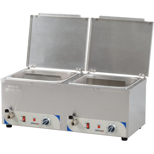 Bain-marie chauffe-saucisses double Casselin CBMECS2, deux cuves GN 1/2