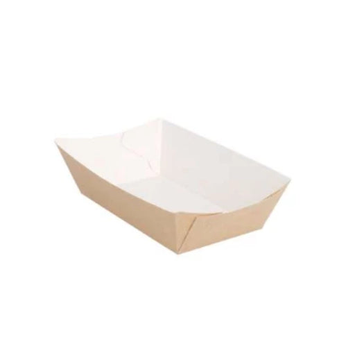 Barquette bateau en carton kraft 1440 ml, empilable, anti-graisse, idéale pour la restauration rapide et les plats volumineux.
