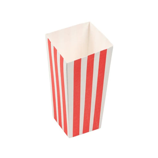 Boîte à popcorn 2L en carton ondulé blanc, parfaite pour cinémas, fêtes foraines et événements.