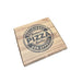 Boîte à pizza en carton micro-cannelure kraft 26 x 26 x 3.5 cm, emballage idéal pour la restauration rapide.