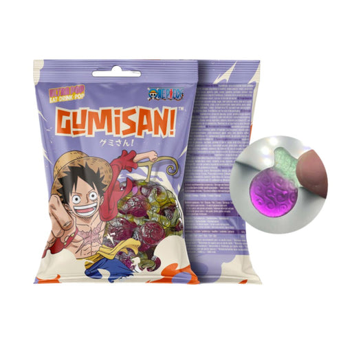 Paquet de bonbons Gumisan série One piece, modèle Luffy, d'une contenance de 180 grammes.