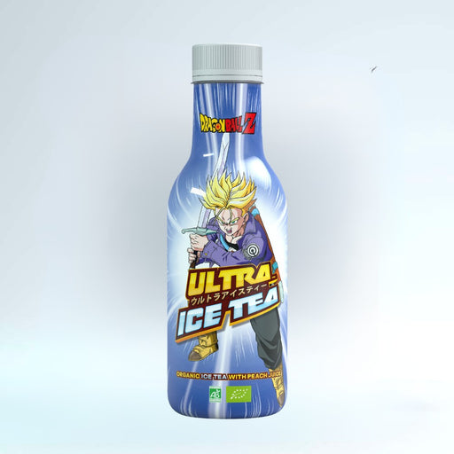 Bouteille de 50 cl d'ultra ice tea modèle Trunks de la gamme dragon ball z.