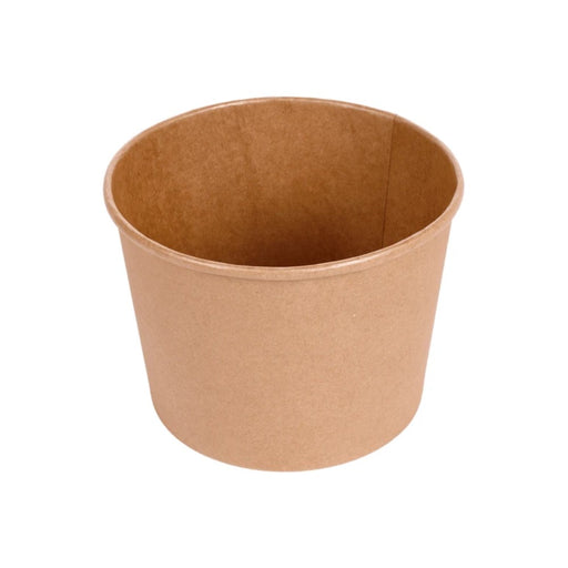 Bucket en kraft brun 2550 ml avec couvercle, parfait pour contenir poulet frit, churros et autres snacks.