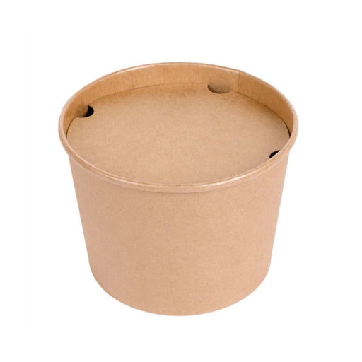 Bucket en carton kraft brun 4500 ml avec couvercle, idéal pour grandes portions de poulet frit, churros et snacks.