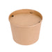 Bucket en carton kraft brun 4500 ml avec couvercle, idéal pour grandes portions de poulet frit, churros et snacks.