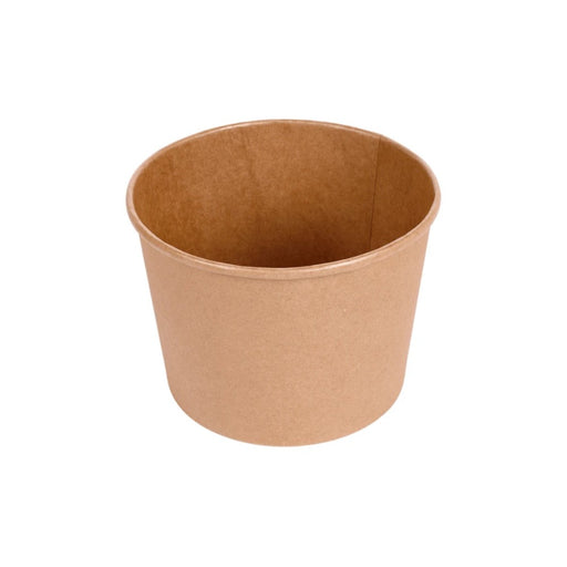 Bucket en kraft brun 1900 ml avec couvercle, idéal pour poulet, churros et snacks en vente à emporter.



