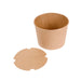 Bucket en carton kraft brun 1900 ml avec couvercle, idéal pour poulet, churros et snacks en vente à emporter.