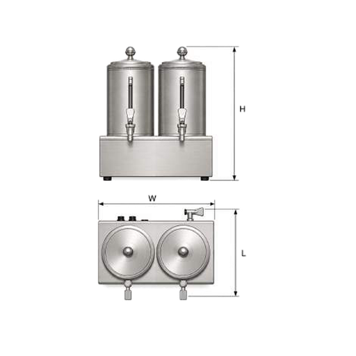 Camurri BMD bain-marie à deux cuves, plan constructeur et dimensions