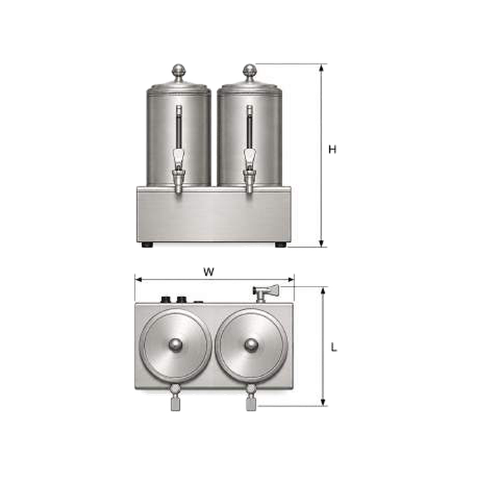 Camurri BMD bain-marie à deux cuves, plan constructeur et dimensions