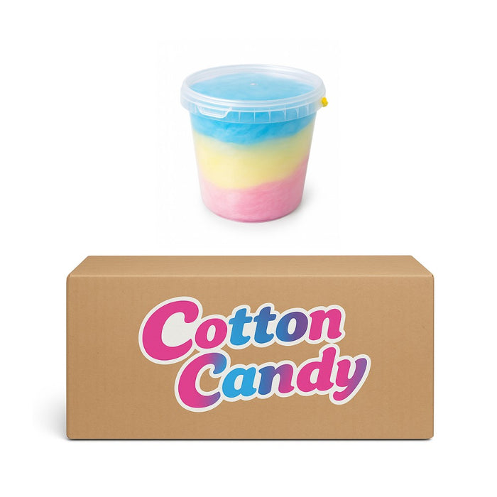 Seau à barbe à papa tricolore 1 L - Carton de 300 pièces