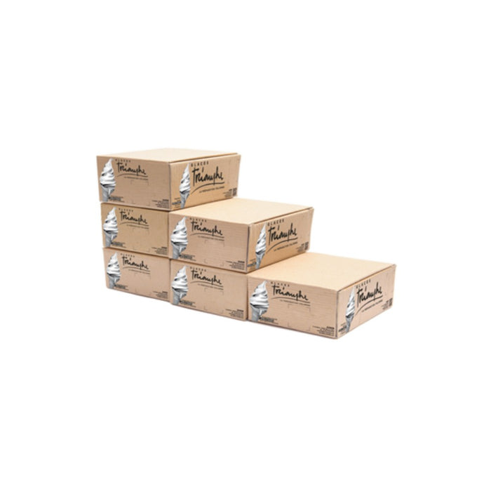 Cartons de mix ANANAS Triomphe empilés, solution professionnelle pour glace italienne.